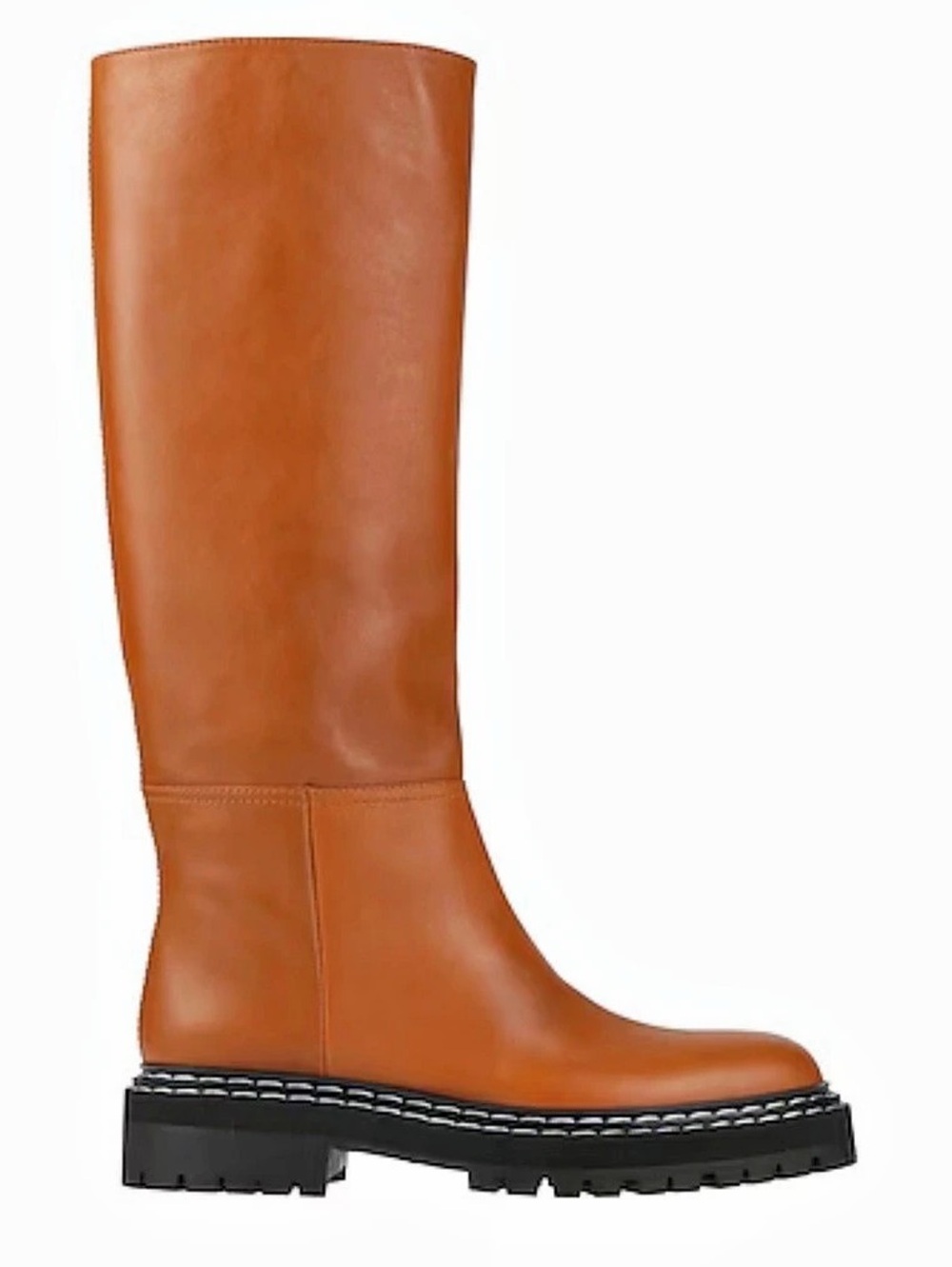 New Proenza Schouler Tall Lug Sole Boots in Brown calfskin